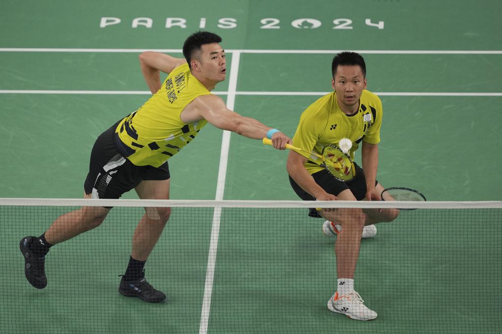 中華台北羽毛球男雙擊敗中國隊,成功衛冕。(美聯社)