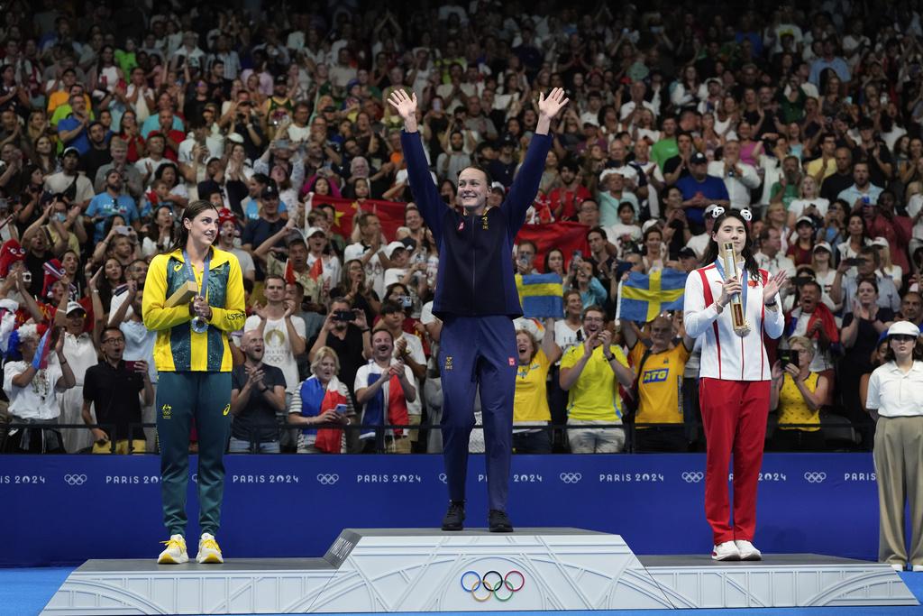 巴黎奧運游泳項目在今天煞科,多場決賽舉行。(美聯社)