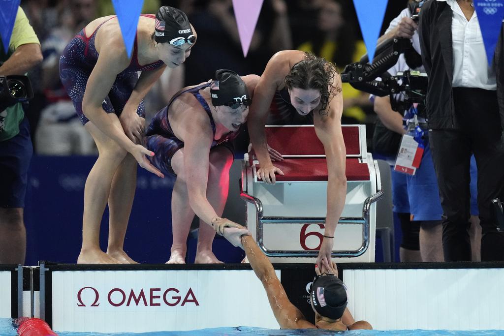 巴黎奧運游泳項目在今天煞科,多場決賽舉行。(美聯社)