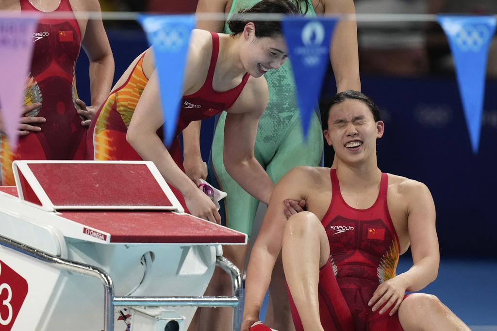 巴黎奧運游泳項目在今天煞科,多場決賽舉行。(美聯社)