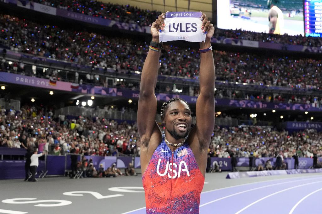 利里斯於決賽跑出9.79秒,力壓牙買加的湯臣摘金。(美聯社)