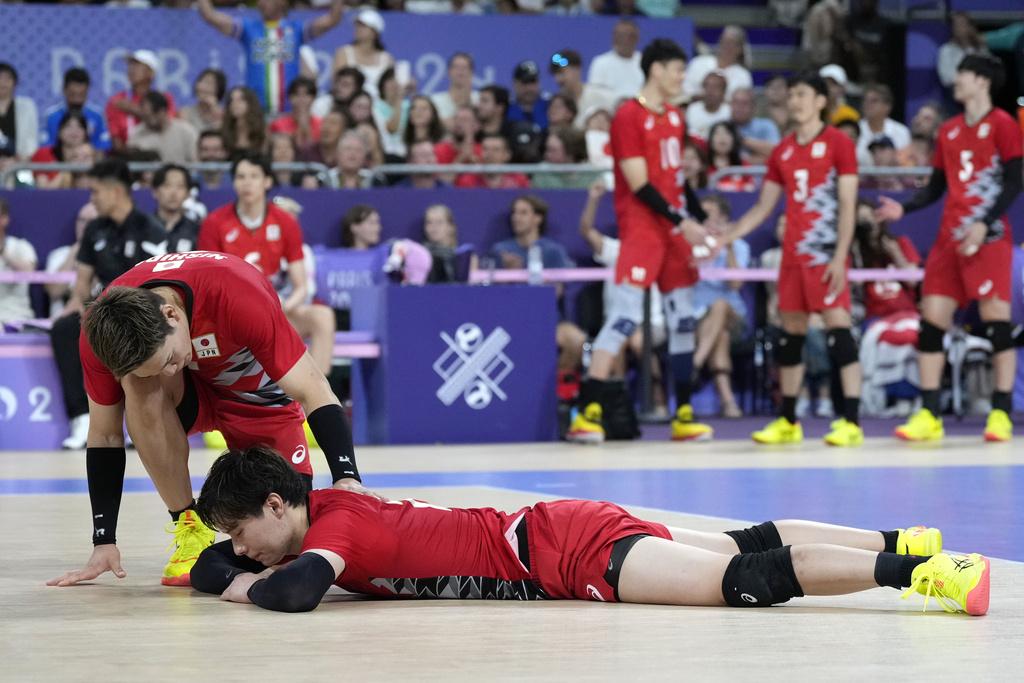 巴黎奧運|日本男排領先兩局下被意大利反勝。(美聯社)