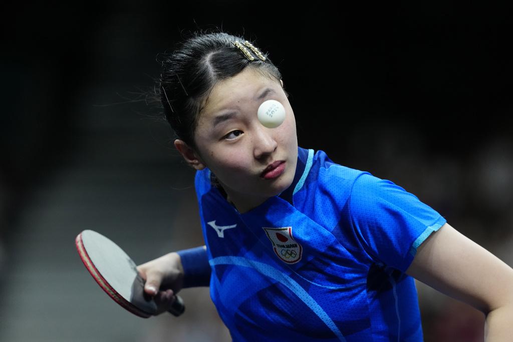 日本乒乓女團將於周六晚9時舉行的決賽,與中國爭奪金牌。(美聯社)