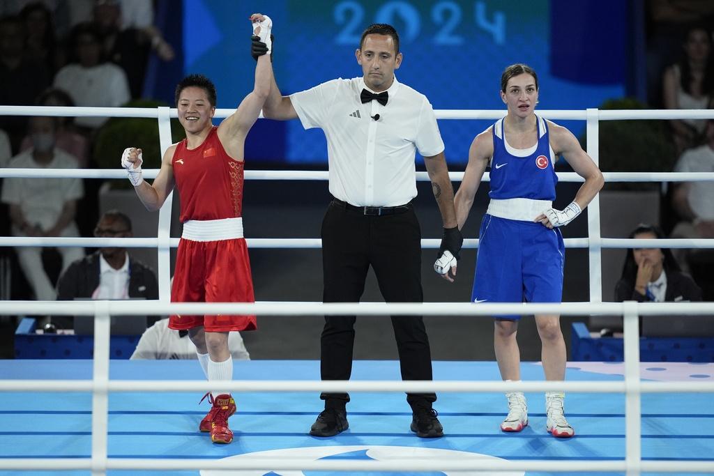 吳愉在女子50公斤級決賽中取得中國在本屆奧運女子拳擊第2面金牌。(美聯社)中國選手吳愉在女子50公斤級決賽中奪得中國女子拳擊隊歷史上的首枚奧運金牌。(美聯社)