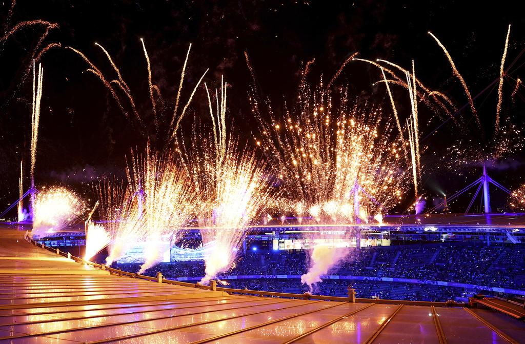 巴黎奧運閉幕禮在一片煙火下完滿結束。(美聯社)