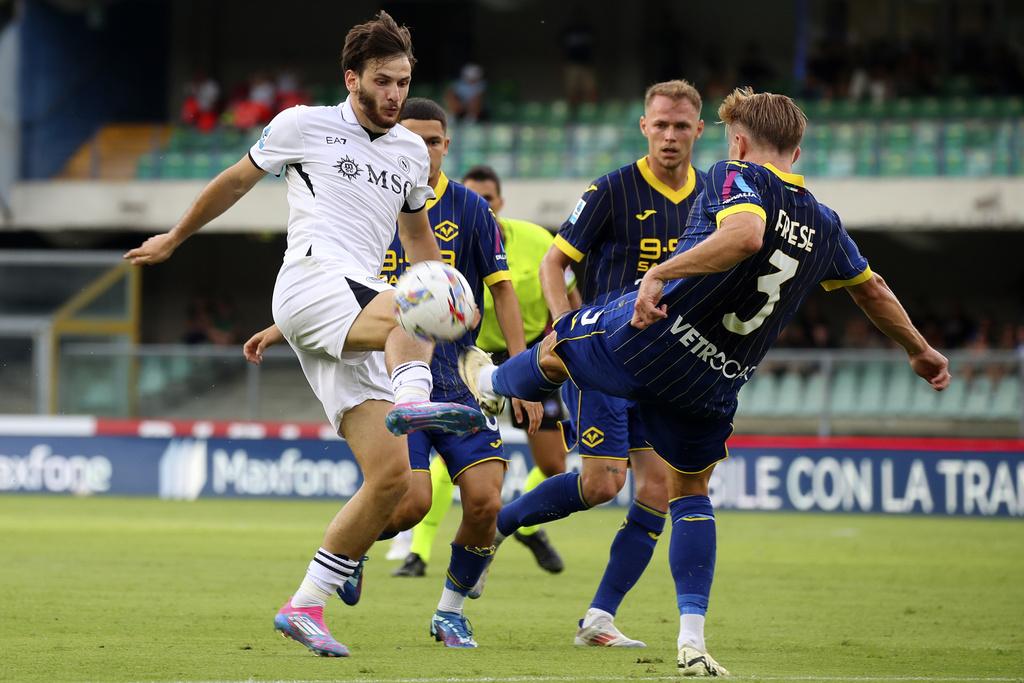 維羅納聯賽揭幕戰3:0大勝拿玻里。(美聯社)