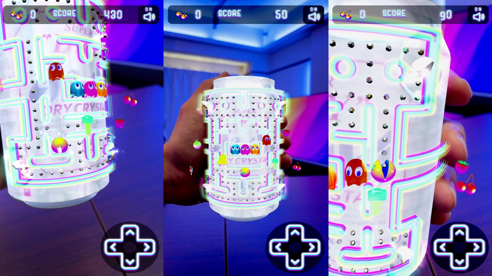 透過手機螢幕上十字鍵的上、下、左、右,即可控制食鬼移動。