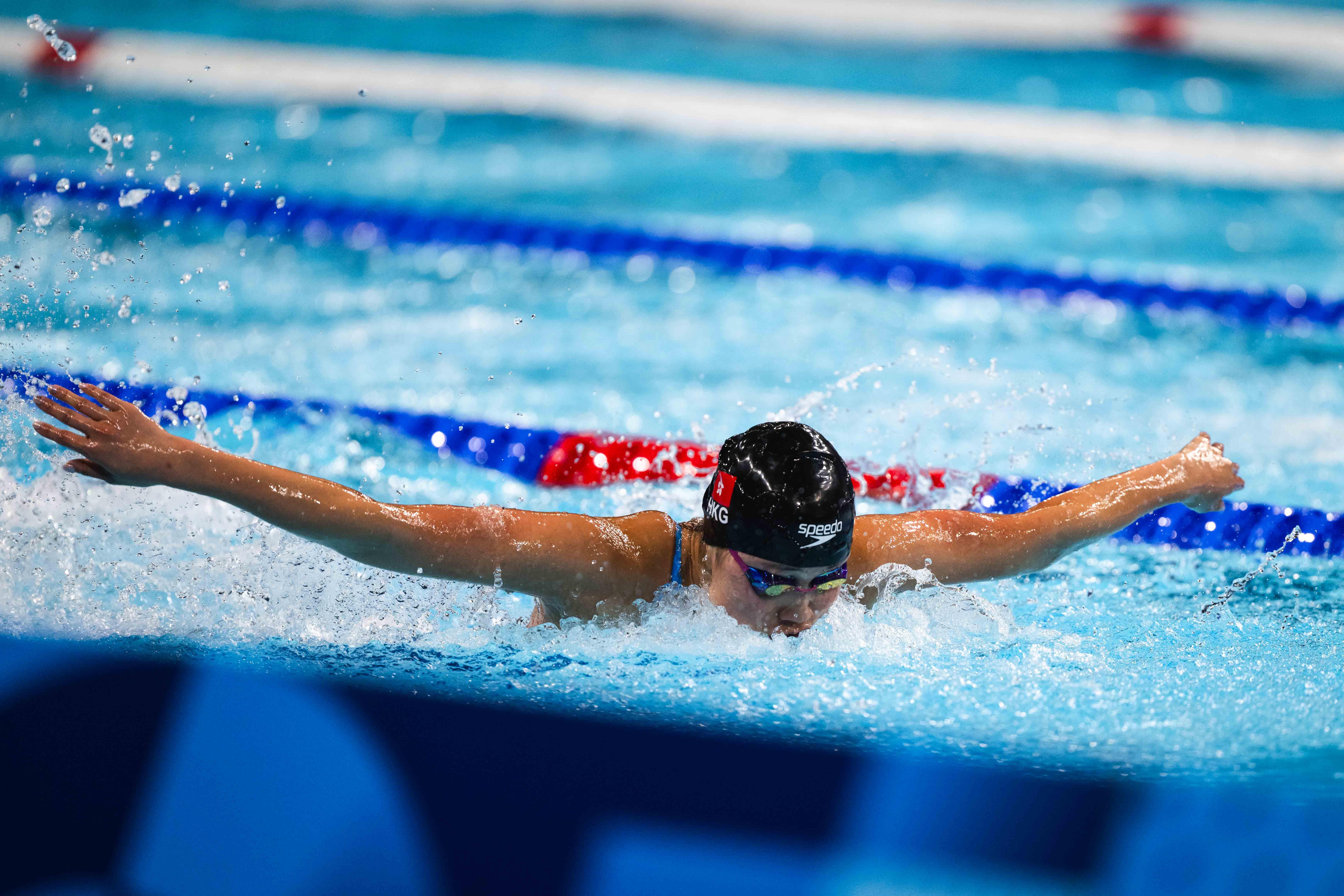 簡綽桐代表香港隊出戰女子4x100米混合泳接力。(相片由港協暨奧委會提供)