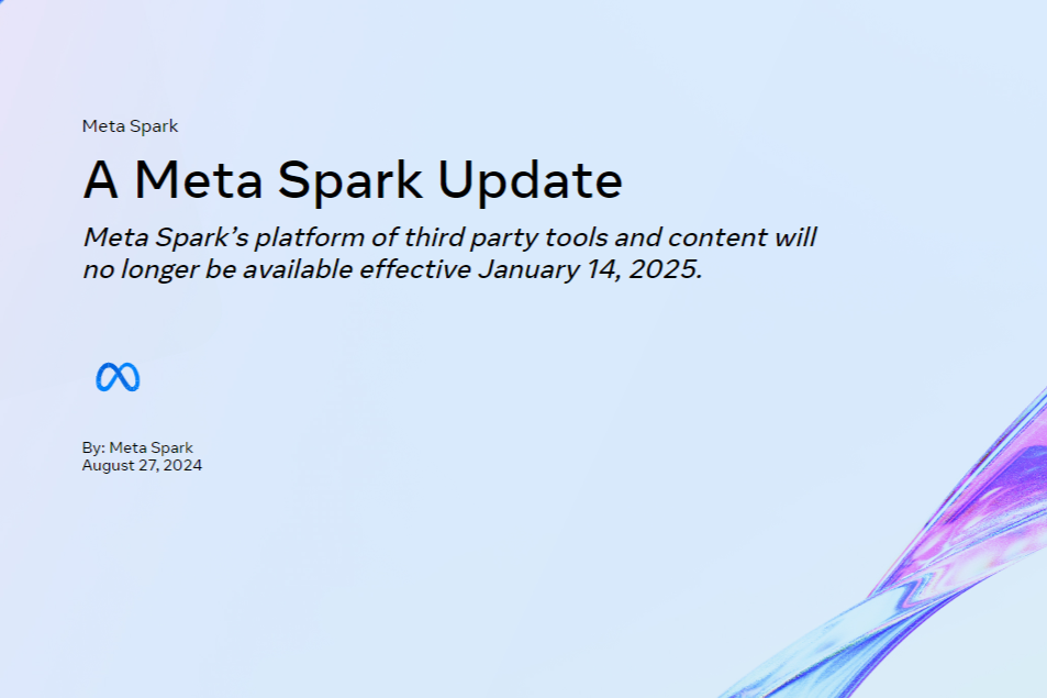 IG新功能|Meta在部落格表示Spark將於2025年1月14日關閉。