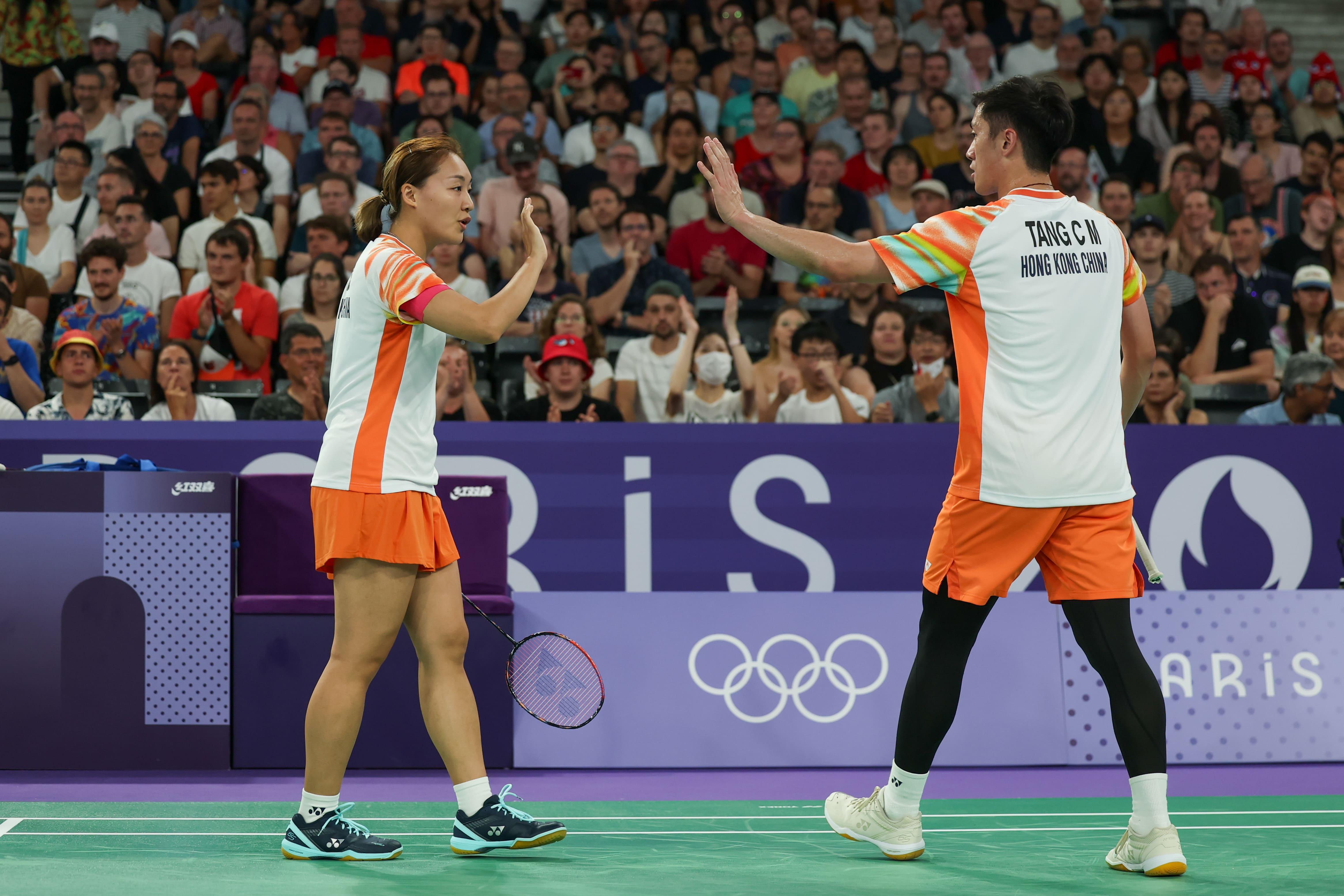 鄧俊文與謝影雪的組合完成今屆奧運。(相片由港協暨奧委會提供)