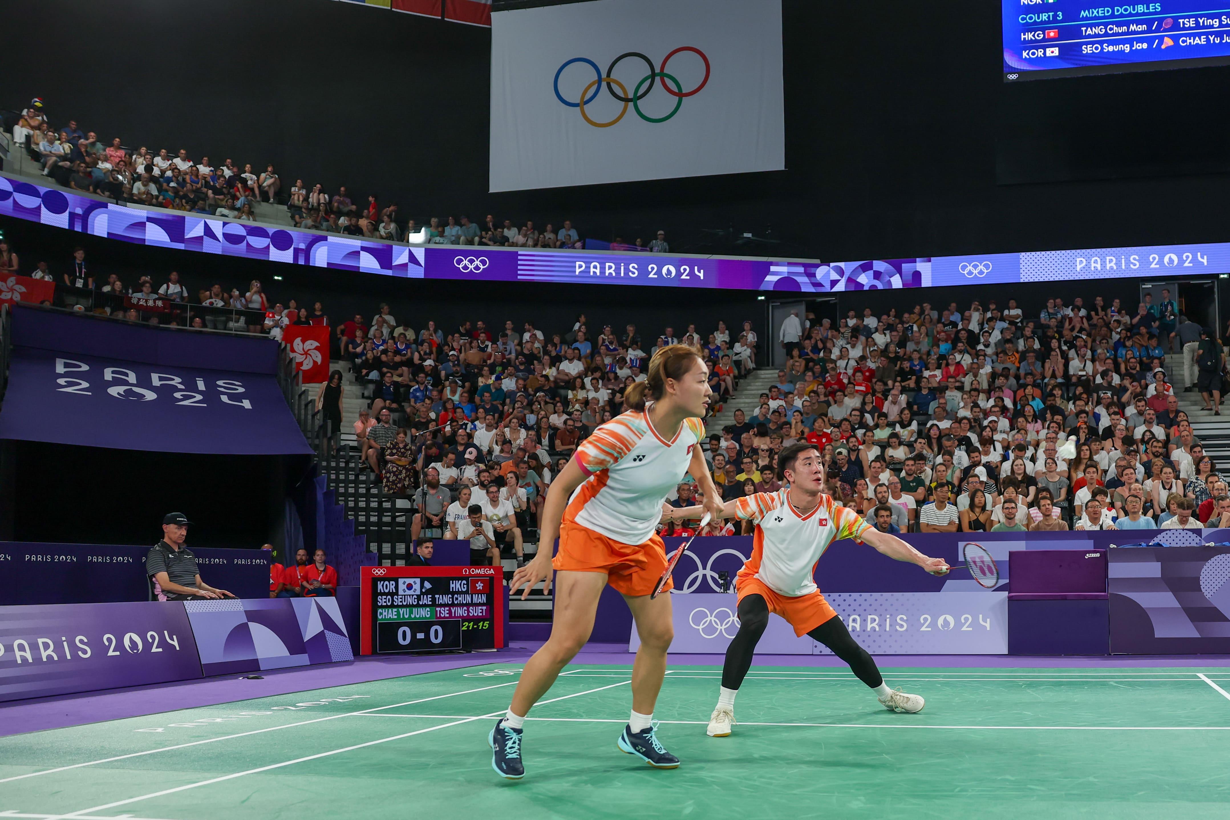 鄧俊文與謝影雪的組合完成今屆奧運。(相片由港協暨奧委會提供)