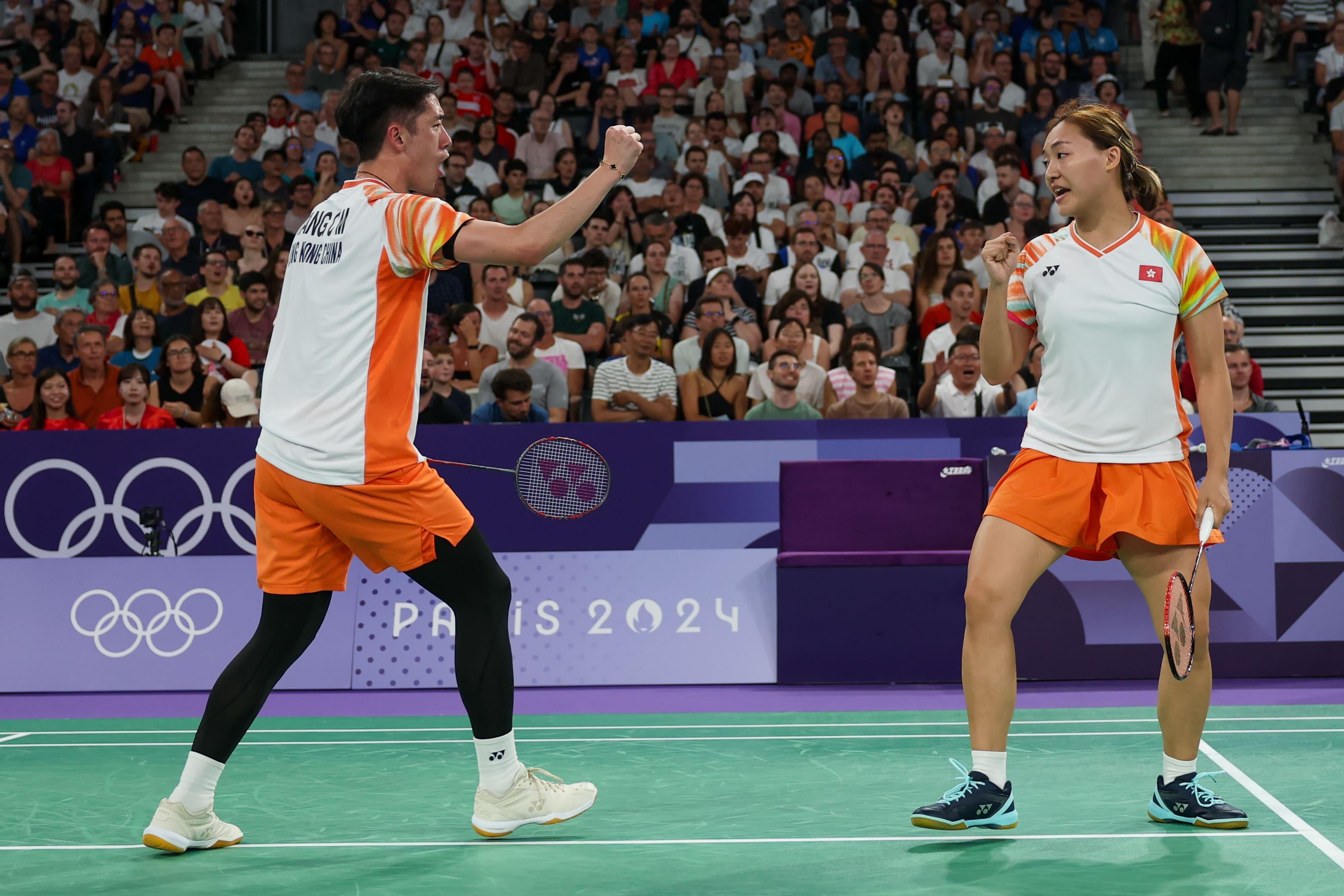 鄧俊文與謝影雪的組合完成今屆奧運。(相片由港協暨奧委會提供)