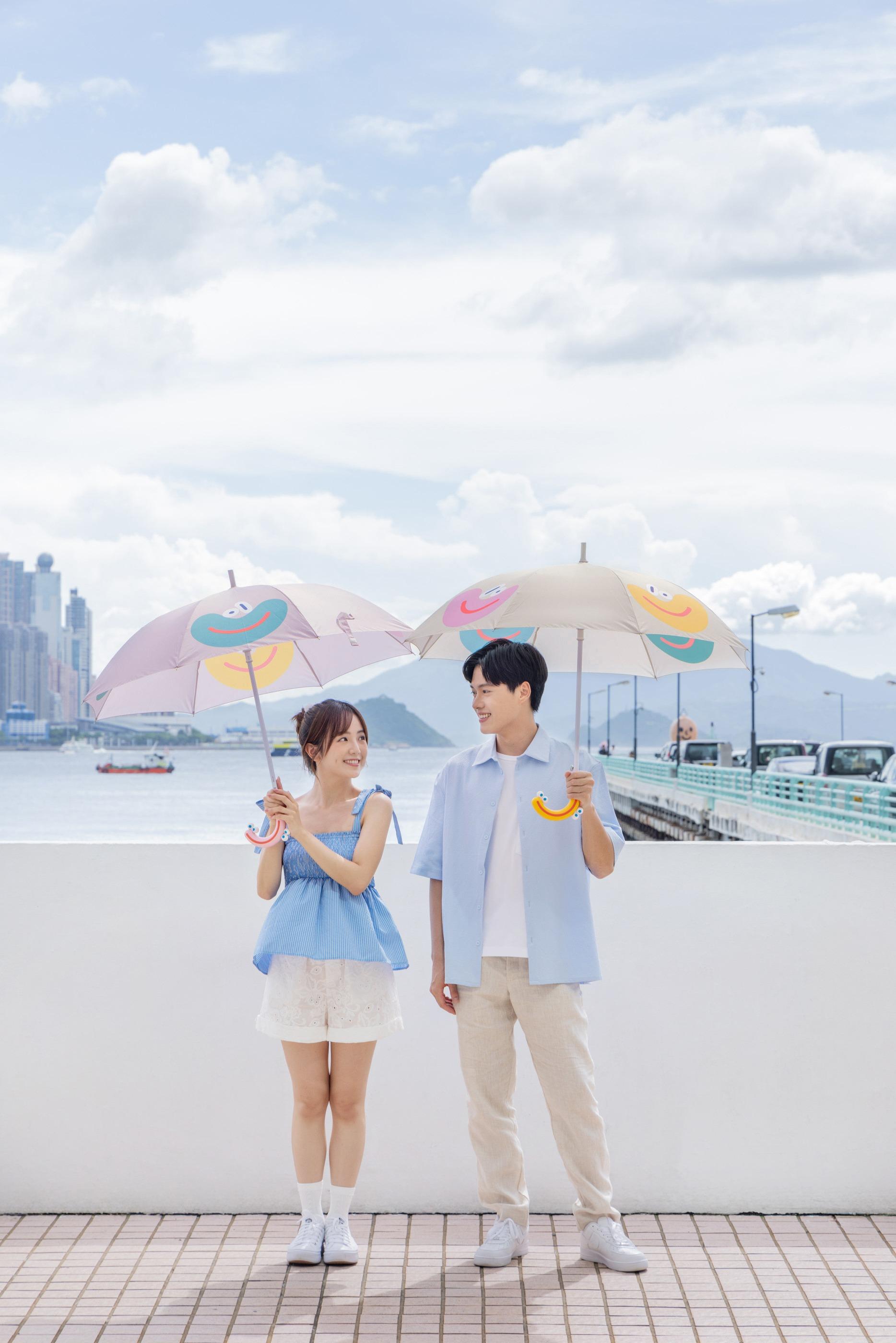 海港城 x LUCAS ZANOTTO 限量版雨傘 立體手把「笑顏」設計+趣怪表情