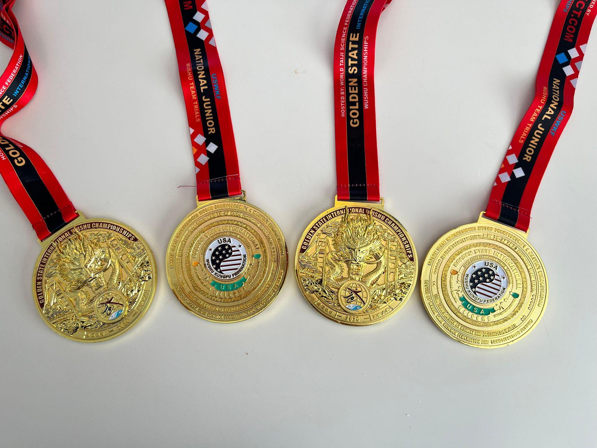 許恩怡在「2024加州國際武術錦標賽」的長拳、五步拳、24式太極與自選劍四項比賽全部獲得金牌。