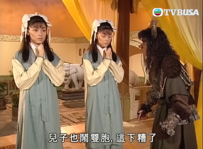 歐倩怡頂替許秋怡扮演善財童子,也即是紅孩兒。