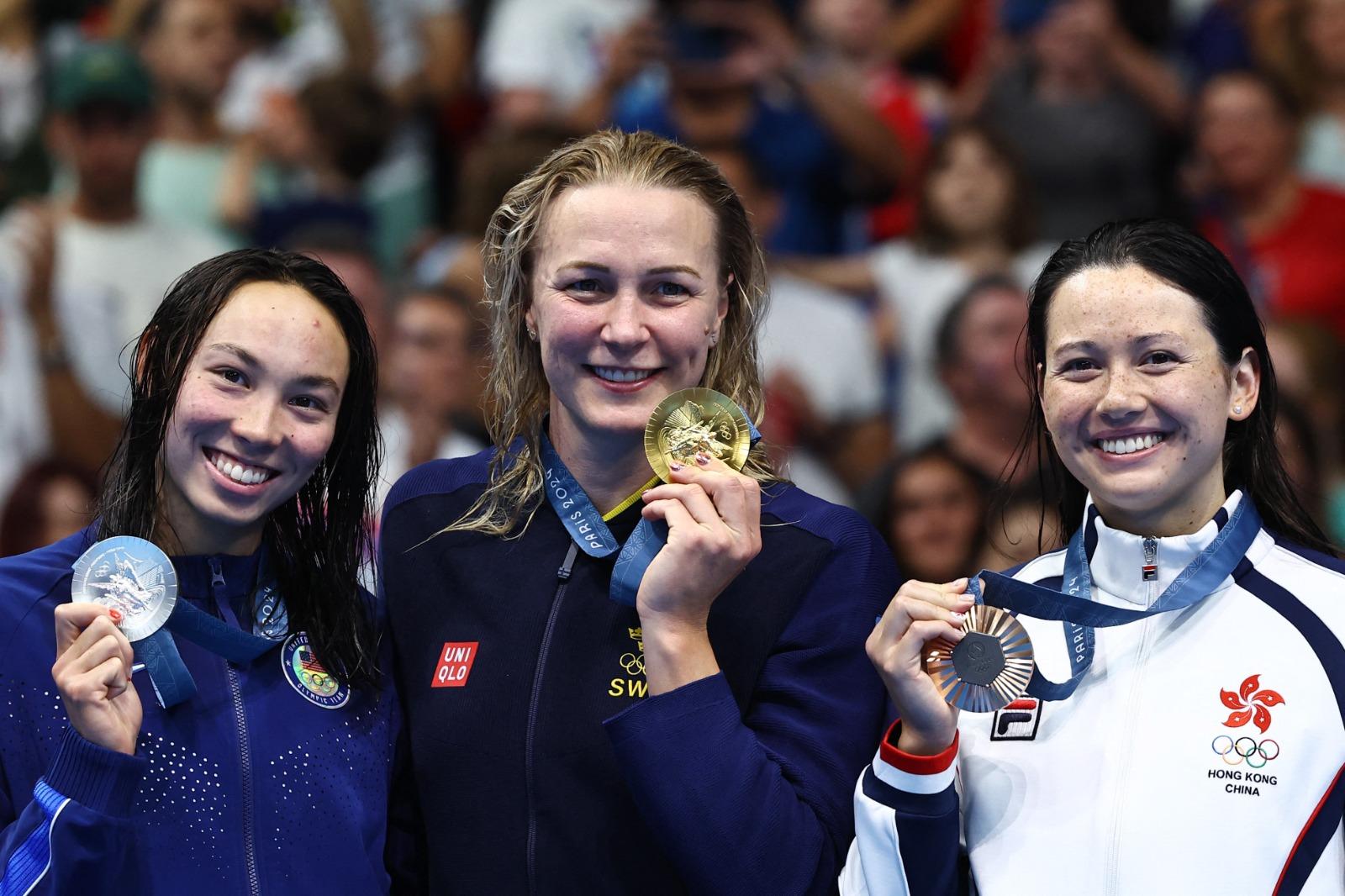 何詩蓓在100米自由泳再奪一面銅牌。(路透社)