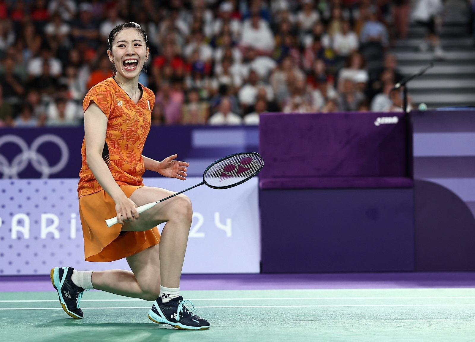 志田千陽是巴黎奧運羽毛球女雙銅牌得主,是今屆人氣運動員。(路透社)