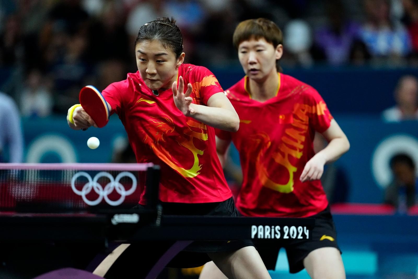 中國直落3場淘汰中華台北,晉身乒乓女團四強。