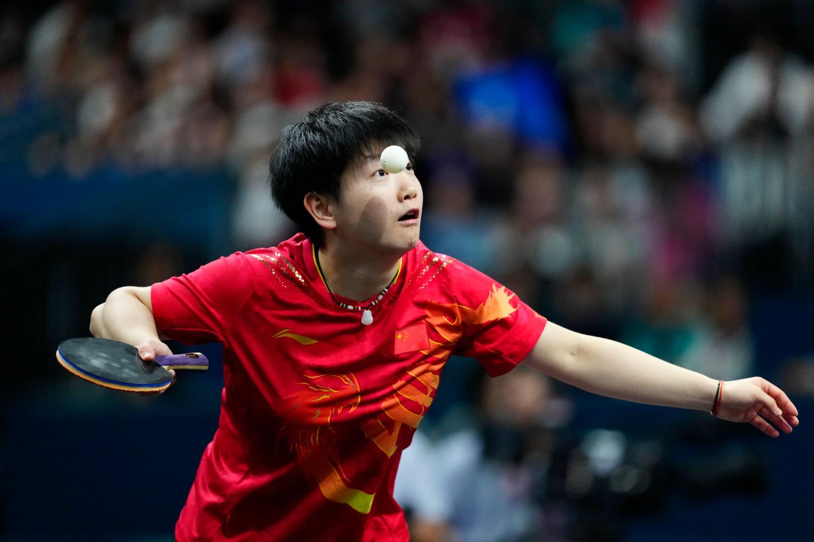 中國直落3場淘汰中華台北,晉身乒乓女團四強。