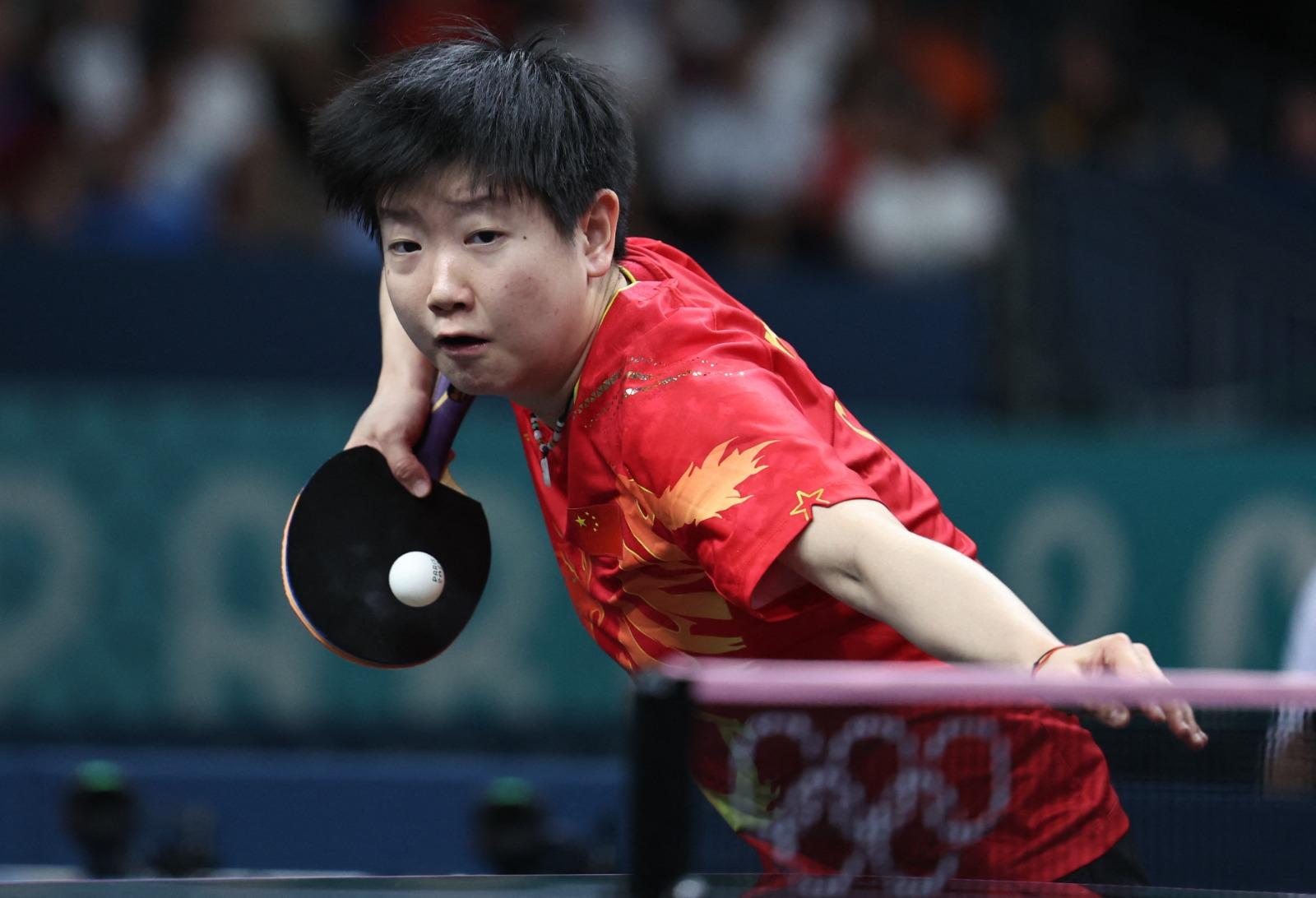 中國直落3場淘汰中華台北,晉身乒乓女團四強。