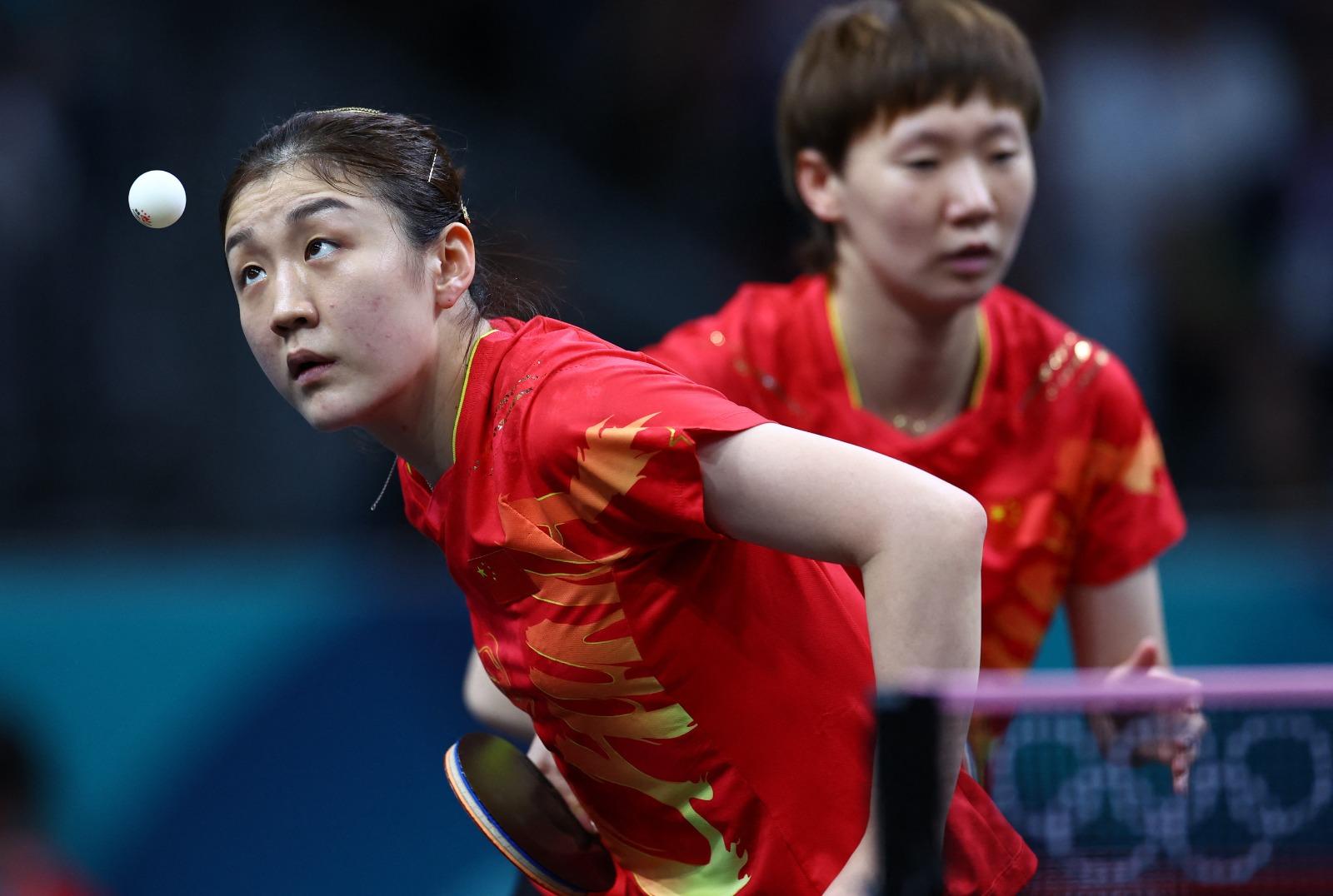 中國直落3場淘汰中華台北,晉身乒乓女團四強。