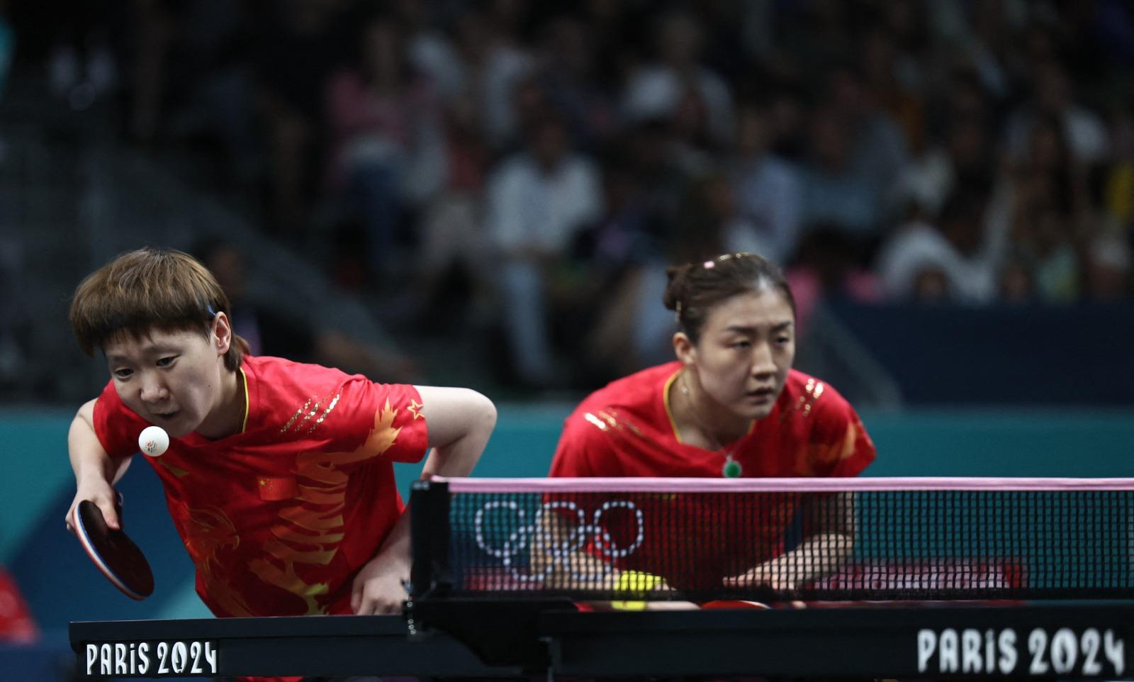中國直落3場淘汰中華台北,晉身乒乓女團四強。