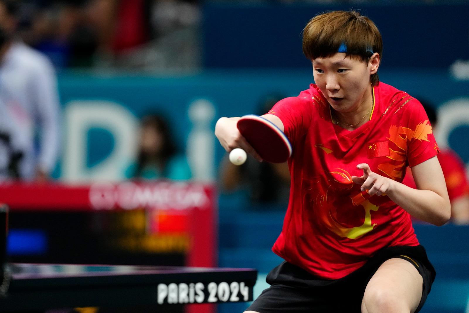 中國直落3場淘汰中華台北,晉身乒乓女團四強。