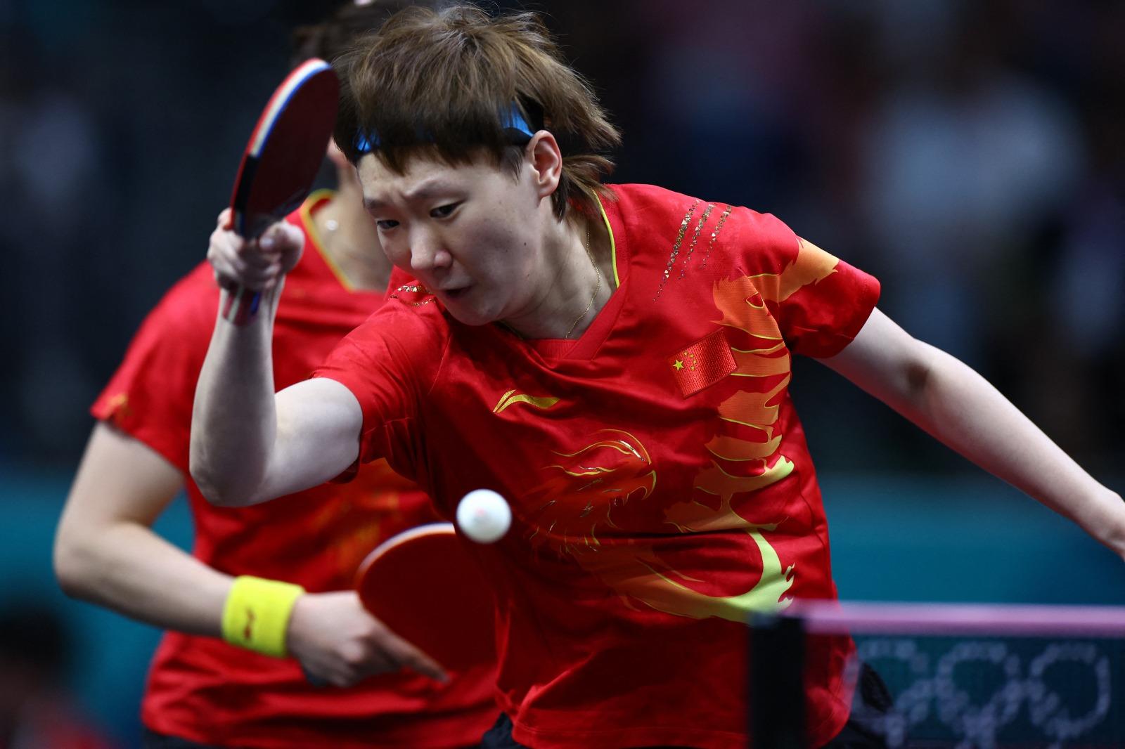 中國直落3場淘汰中華台北,晉身乒乓女團四強。