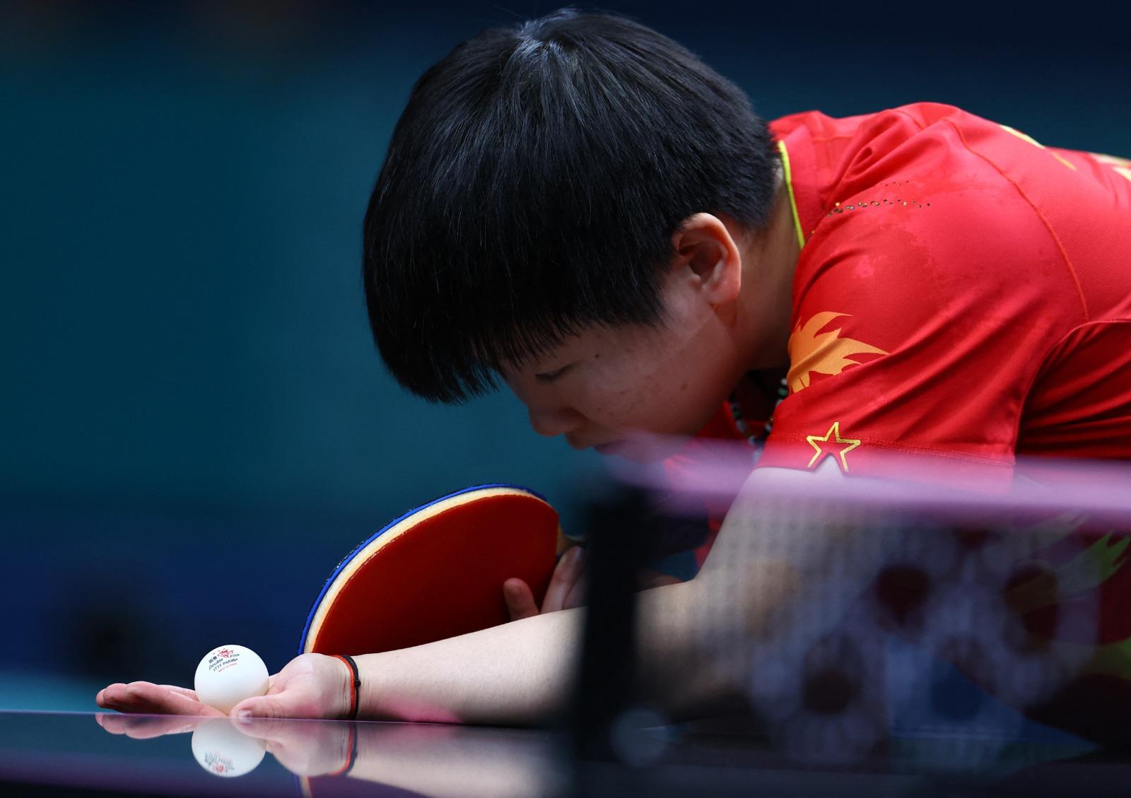 中國直落3場淘汰中華台北,晉身乒乓女團四強。