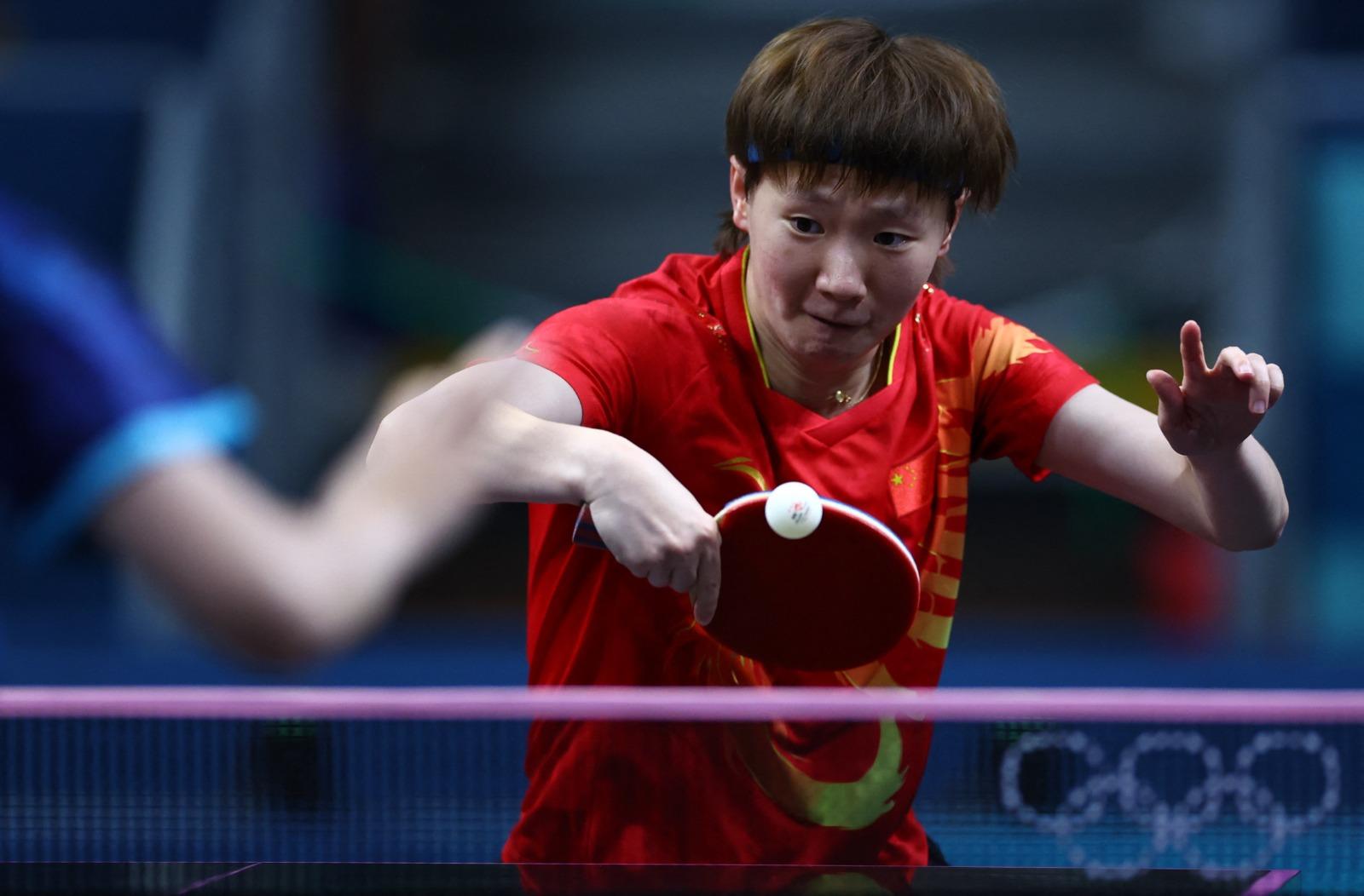 中國直落3場淘汰中華台北,晉身乒乓女團四強。
