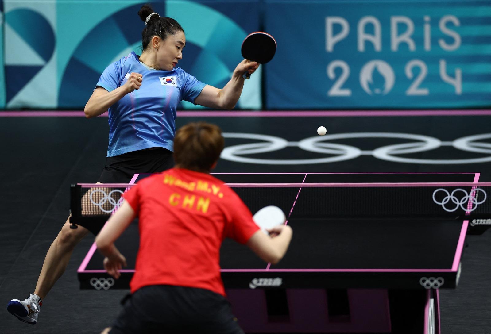 巴黎奧運|南韓乒乓女將田志希原籍中國,後來轉籍南韓。(路透社)