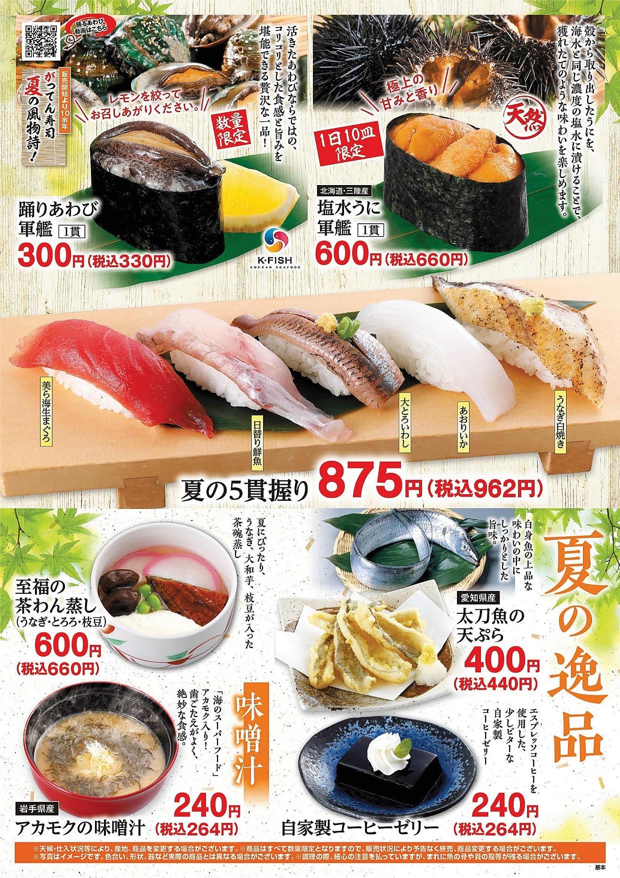 合點壽司日本Menu