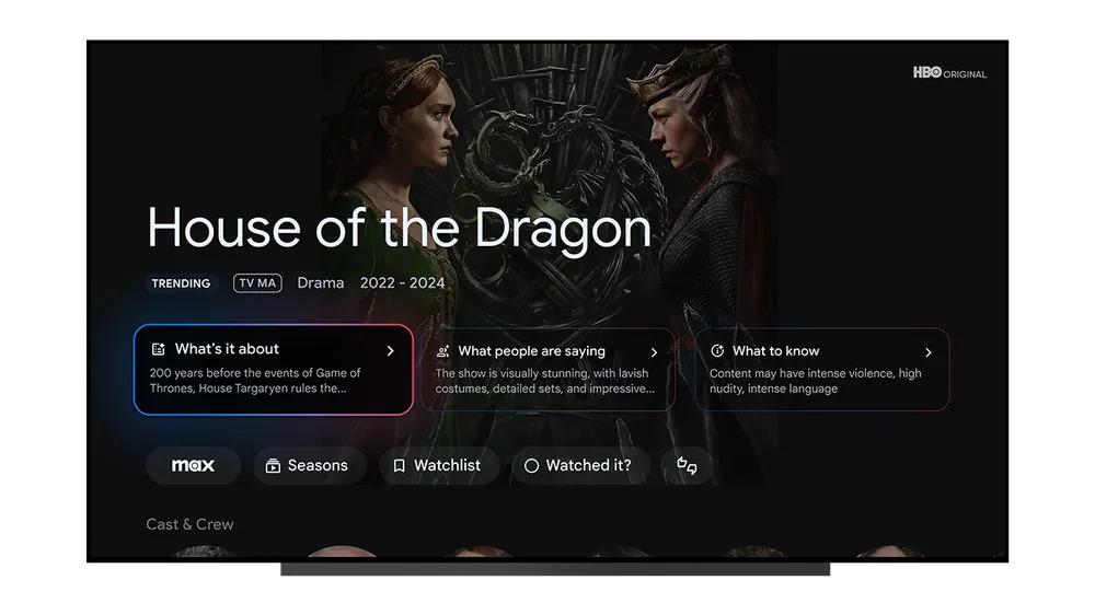 Google TV Streamer內置全新Gemini AI可為節目進行簡介。