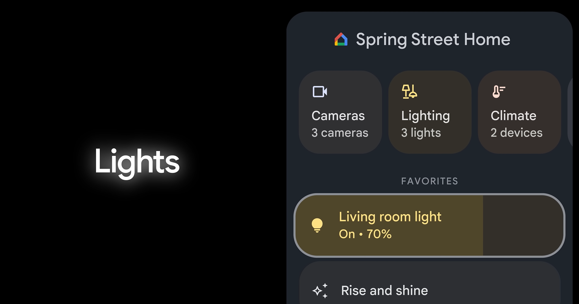 Google TV Streamer可作Google Home控制,操控室內燈光、攝影機等。