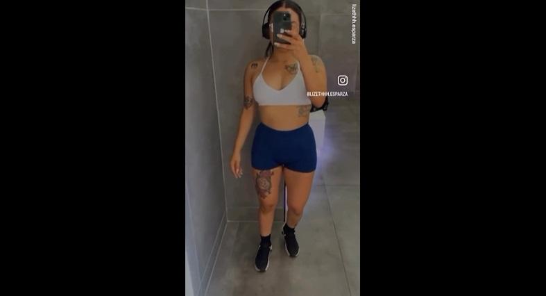 埃斯帕薩健身時自拍短片。(互聯網)