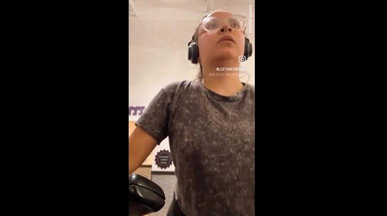 埃斯帕薩健身時自拍短片。(互聯網)