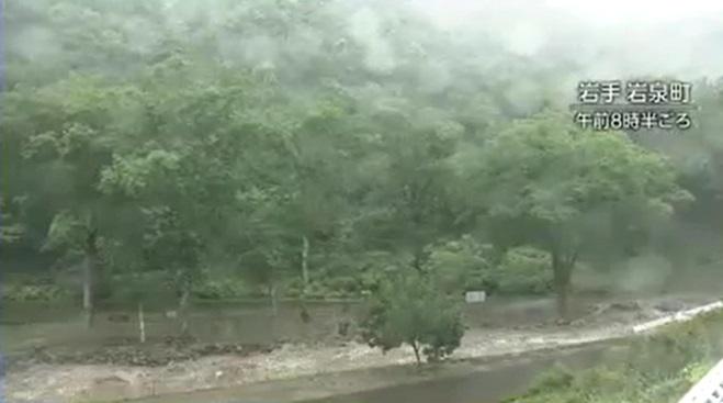 岩手縣岩泉町河水暴漲。(互聯網)