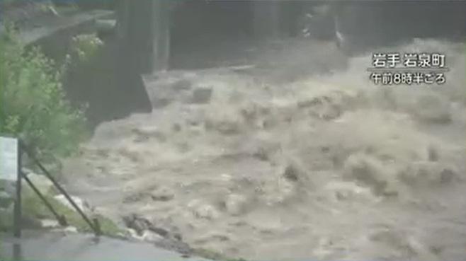 岩手縣岩泉町河水暴漲。(互聯網)