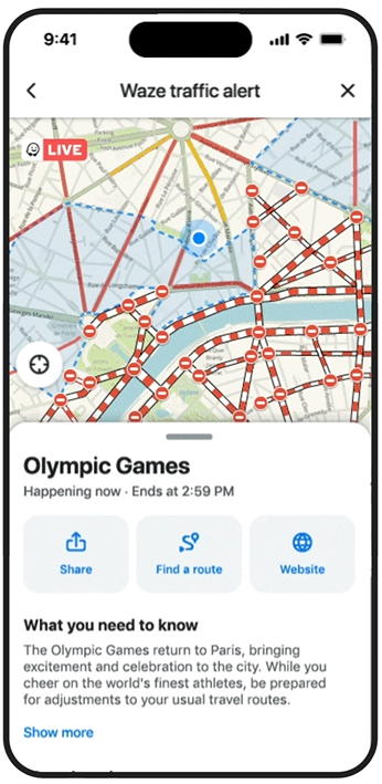 Waze新功能|交通事件報告類似Google Maps,可看到實時路面情況。