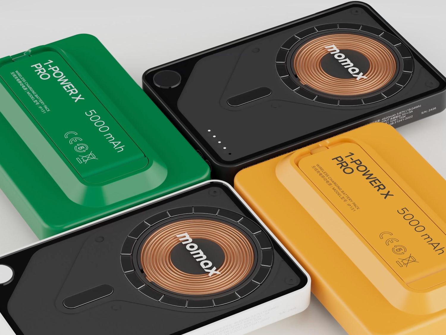 momax 1-Power X Pro充電器有5000mAh及10000mAh兩種容量及4色可選,採用鋼化玻璃透明表面。