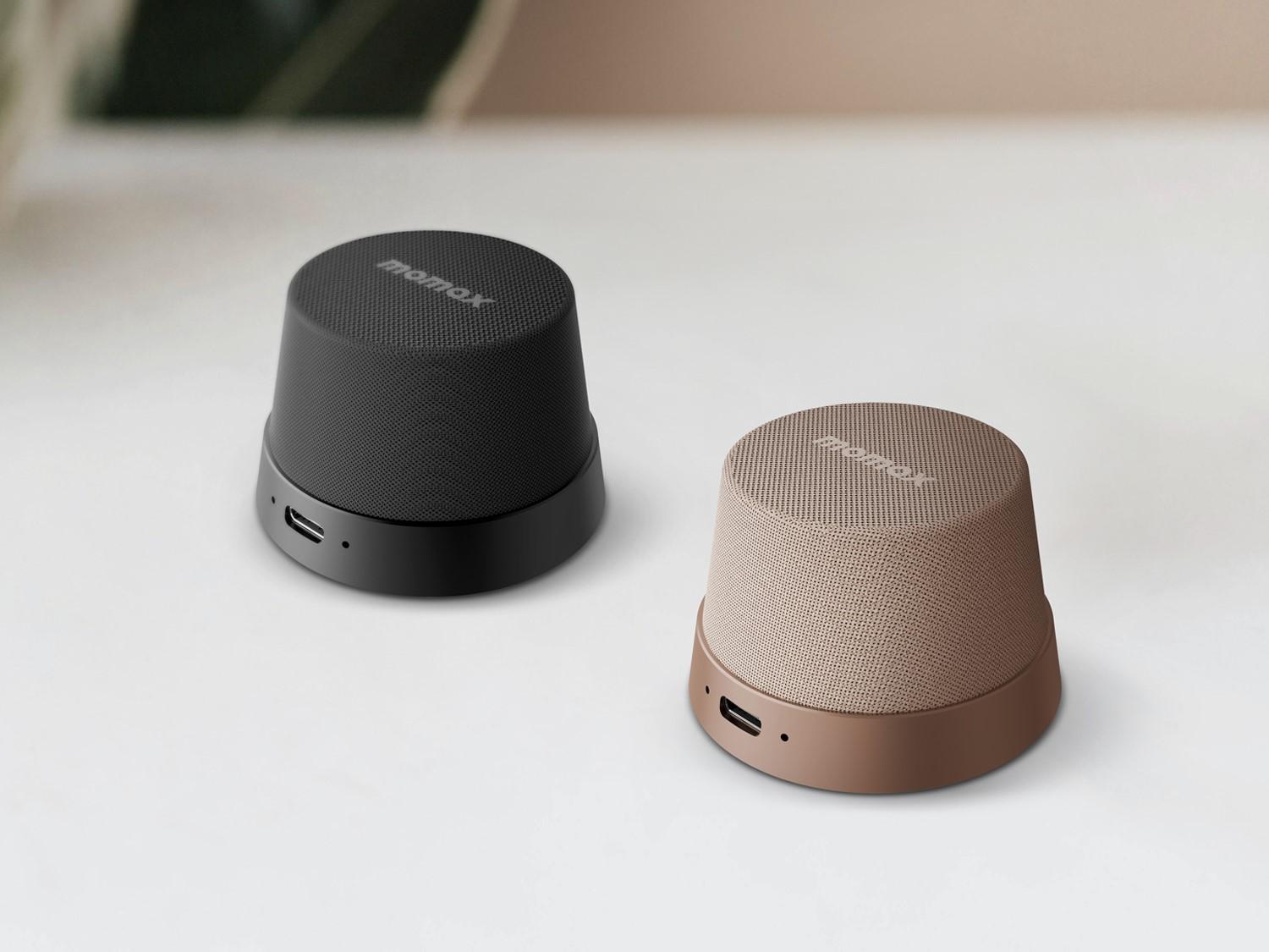 Momax 1-Vibe Go系列無線喇叭體積迷你,磁性吸附設計。