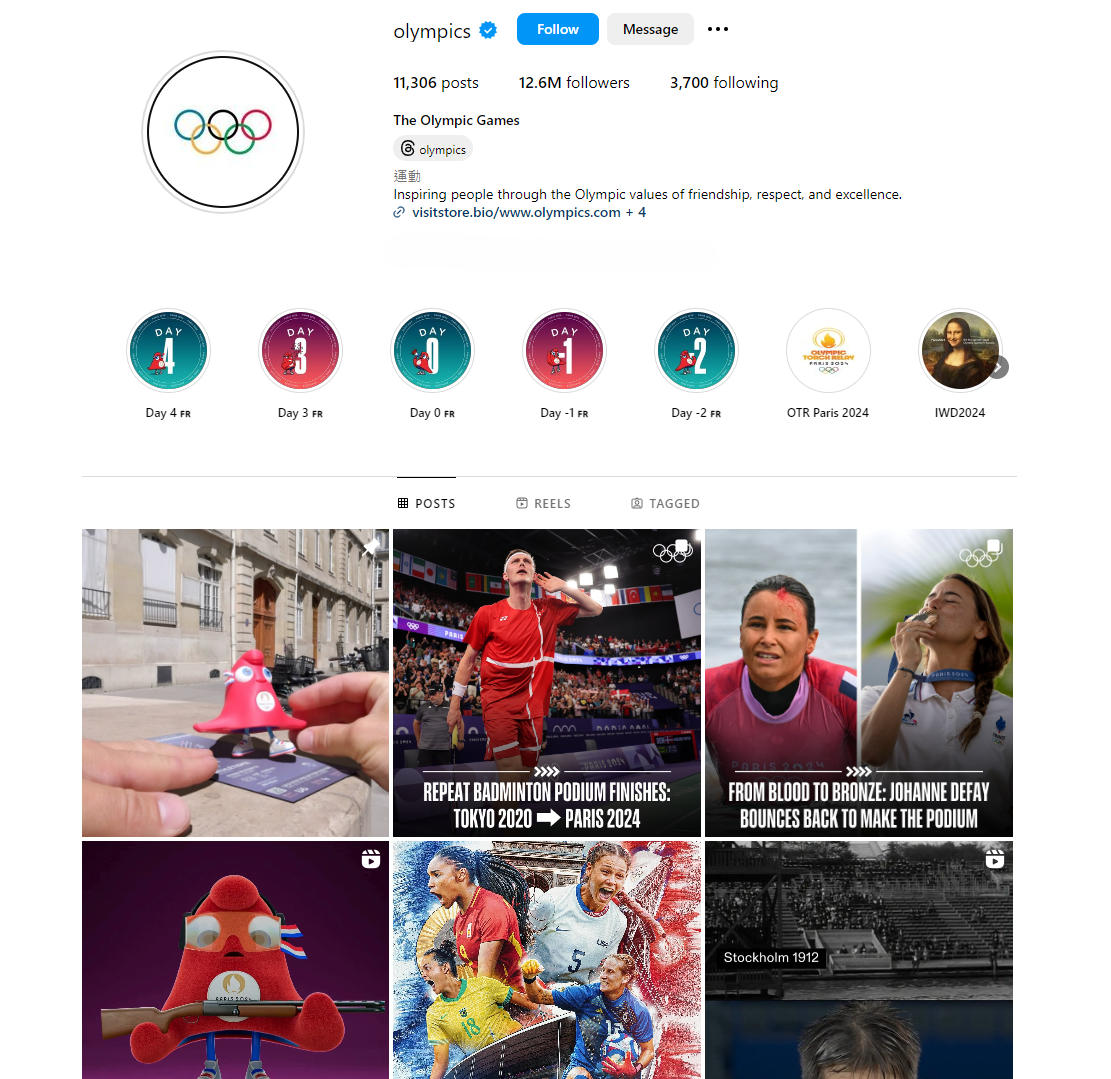 奧運官方IG。