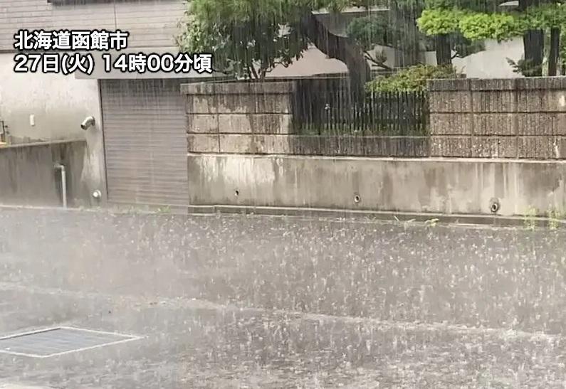 北海道函館市連場大雨。(互聯網)