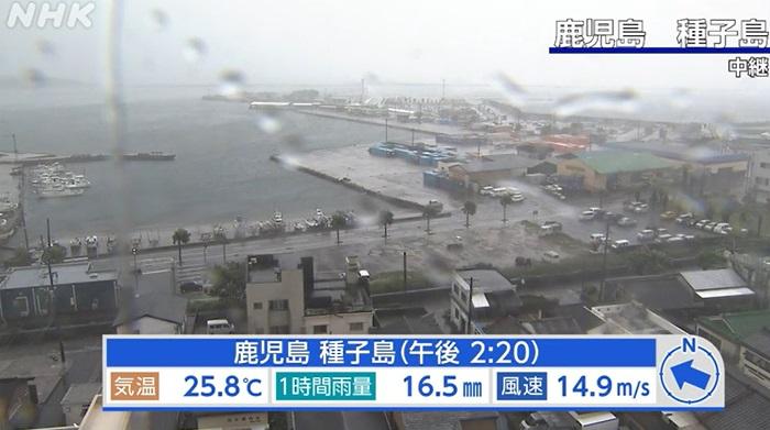 鹿兒島種子島周三強風大雨。(互聯網)