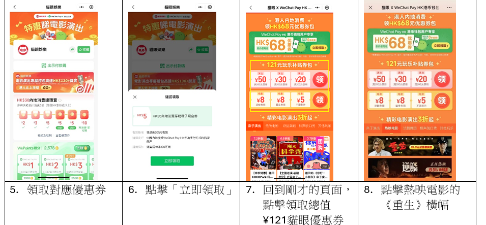 WeChat Pay HK伙內地貓眼娛樂推港人限時優惠|電子支付