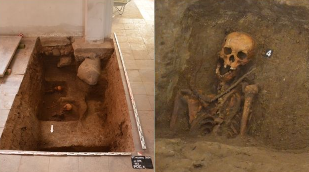 今次在波蘭發現的吸血鬼骸骨。(互聯網)