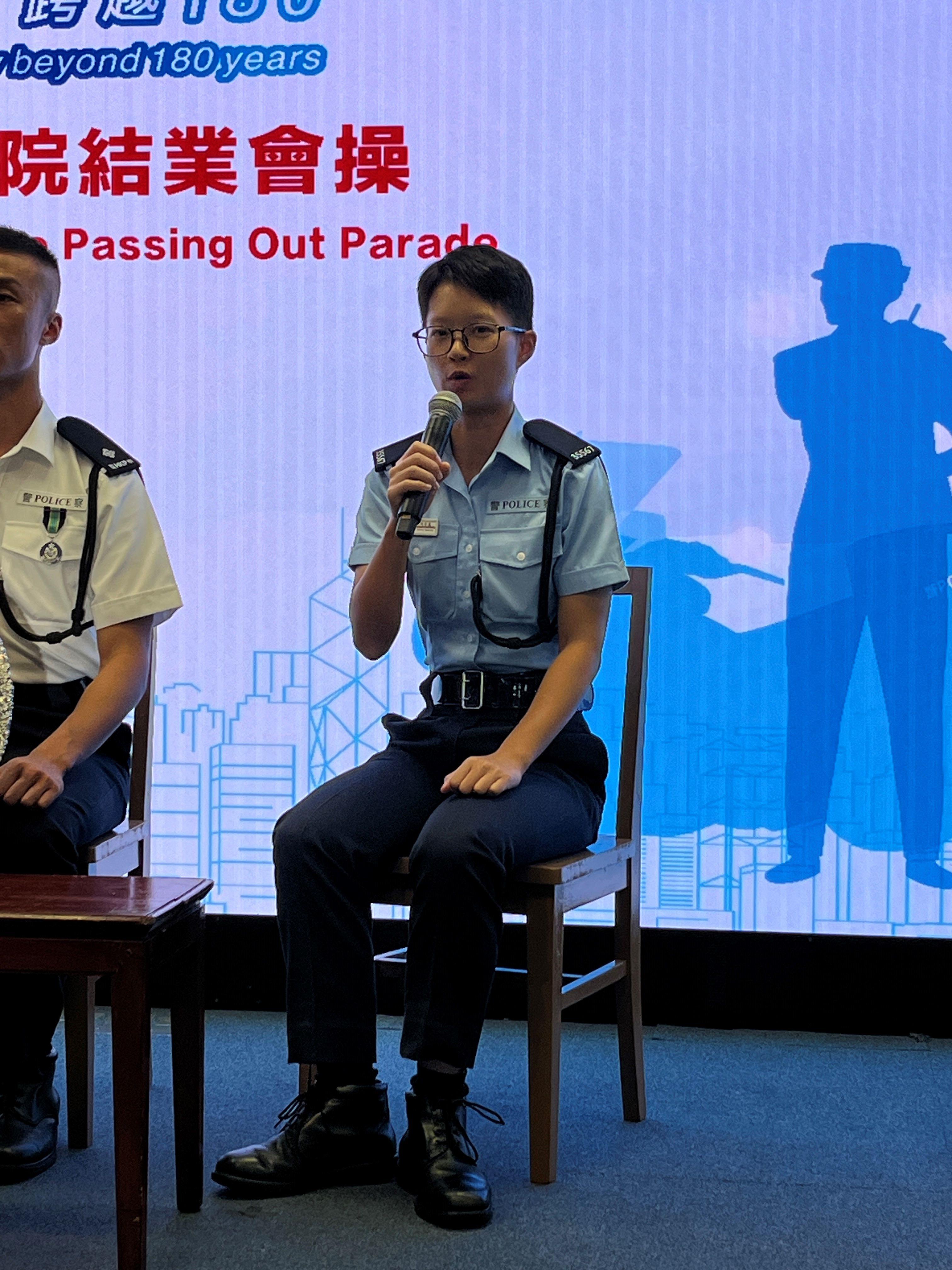 周秀麗經內地大學招募快線投考。(陳詠琳攝)