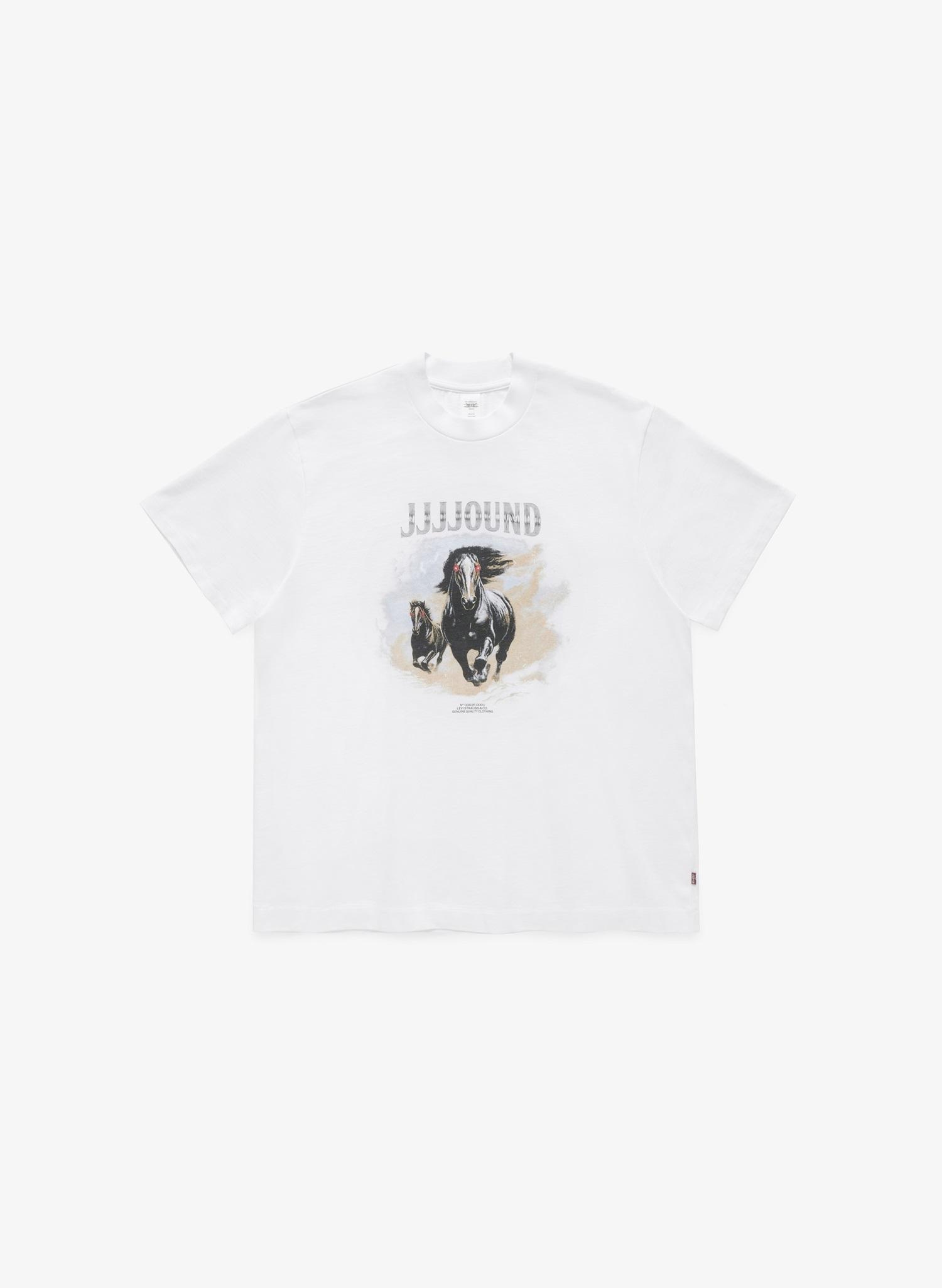 白色圖案tee $599