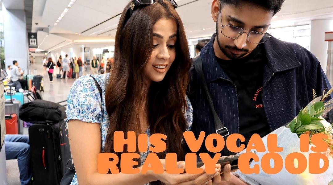 German的fans於美國的機場找來外國旅人玩reaction,眾人大讚他的冠軍歌《Feeling Good》無得頂。