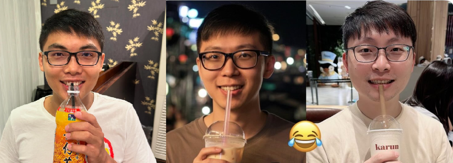 「AI台男」(中)以及兩位撞臉網友。(互聯網)